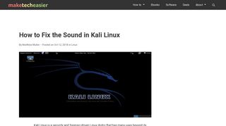 
                            3. How to Fix the Sound in Kali Linux - Make Tech Easier