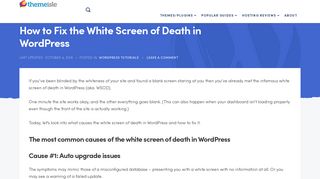 
                            9. How to Fix the White Screen of Death in WordPress - ThemeIsle