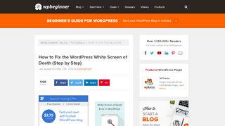 
                            12. How to Fix the WordPress White Screen of Death - WPBeginner