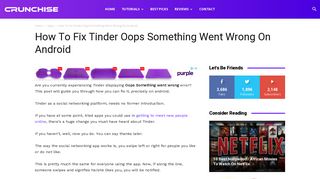 
                            11. How To Fix Tinder Oops Something Went Wrong On Android - Crunchise