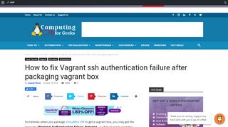 
                            5. How to fix Vagrant ssh authentication failure after packaging vagrant ...