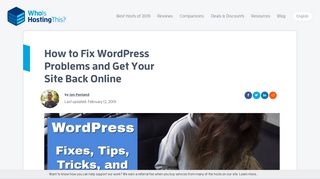 
                            12. How to Fix WordPress Problems and Get Your Site Back Online