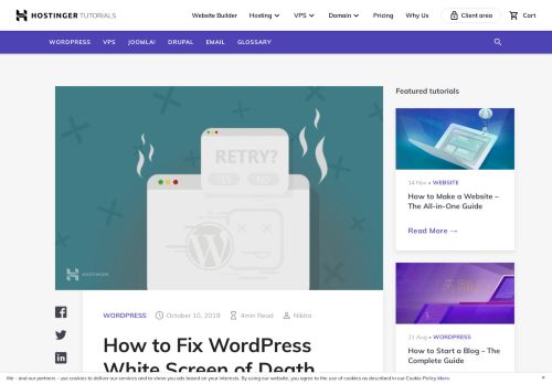 
                            10. How To Fix WordPress White Screen Of Death - Hostinger