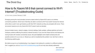 
                            13. How to fix Xiaomi Mi 6 that cannot connect to Wi-Fi Internet ...