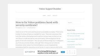 
                            2. How to fix Yahoo problems faced with security certificate? | Yahoo ...
