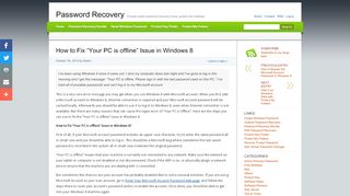 
                            4. How to Fix “Your PC is offline” Issue in Windows 8 | Password Recovery