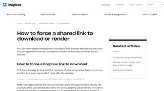 
                            4. How to force a shared link to download or render – Dropbox Help