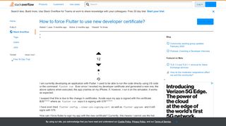 
                            11. How to force Flutter to use new developer certificate? - Stack ...