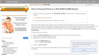 
                            10. How to Forward Ports in a ZTE ZXHN H108N Router - Port Forward
