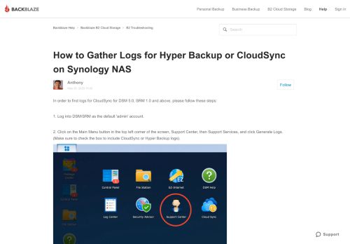 
                            12. How to Gather Logs for CloudSync/Synology NAS – Help Desk
