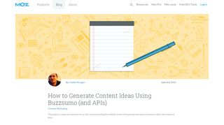 
                            8. How to Generate Content Ideas Using Buzzsumo (and APIs) - Moz