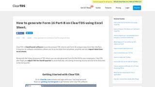
                            6. How to generate Form 16 Part-B on ClearTDS using Excel Sheet.