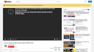 
                            12. How to Generate MIS Code for NCVT MIS Portal - YouTube