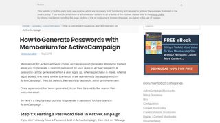 
                            11. How to Generate Password with Memberium for ActiveCampaign ...