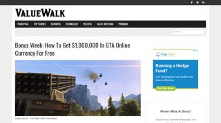 
                            8. How To Get $1,000,000 In GTA Online Currency For Free - ValueWalk