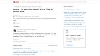 
                            8. How to get a boarding pass for Wipro - Quora