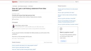 
                            11. How to get a call history statement from Idea Cellular - Quora