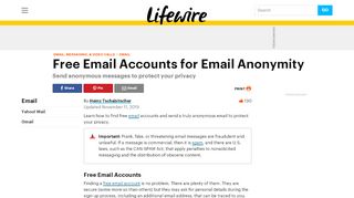 
                            5. How to Get a Free Email Account for Email Anonymity - Lifewire