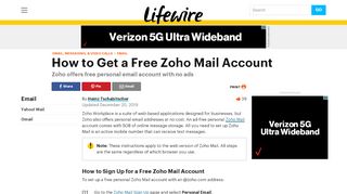 
                            9. How to Get a Free Zoho Email Account - Lifewire