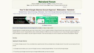 
                            12. How To Get A Google Adsense Account Approval - Webmasters ...