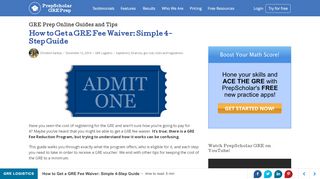 
                            7. How to Get a GRE Fee Waiver: Simple 4-Step Guide • PrepScholar GRE