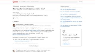 
                            12. How to get a linkedin.com/username link? - Quora