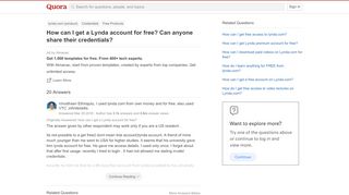 
                            5. How to get a Lynda account for free? Can anyone share their ...