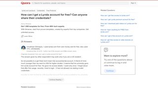 
                            7. How to get a Lynda account for free? Can anyone share their ...