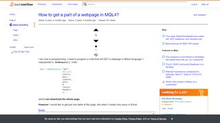 
                            7. How to get a part of a webpage in MQL4? - Stack Overflow