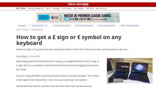 
                            9. How to Get a £ Sign or € Symbol on Any Keyboard - Tech Advisor