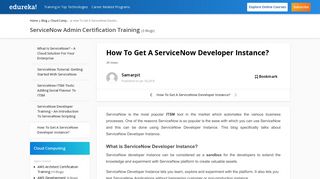 
                            9. How To Get A ServiceNow Developer Instance | Edureka