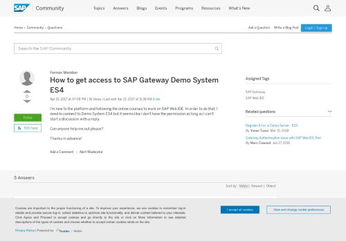 
                            2. How to get access to SAP Gateway Demo System ES4 - SAP Q&A