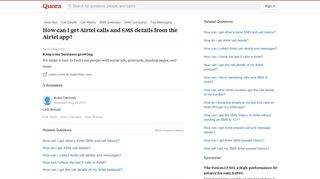 
                            3. How to get Airtel calls and SMS details from the Airtel app - Quora