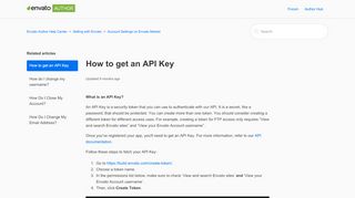 
                            5. How to get an API Key – Envato Author Help Center