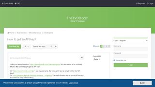 
                            1. How to get an API key? - TheTVDB.com