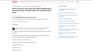 
                            9. How to get an ARN code after NISM certification? How many days ...