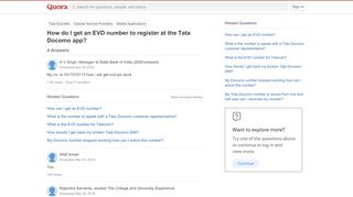 
                            5. How to get an EVD number to register at the Tata Docomo app - Quora