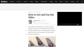 
                            8. How to Get and Use JAL Miles - Forbes