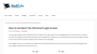 
                            1. How to Get Back The Old Gmail Login Screen - HackTabs