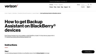 
                            8. How to get Backup Assistant on BlackBerry devices | Verizon Wireless