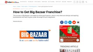 
                            3. How to Get Big Bazaar Franchise? - Indian Retailer