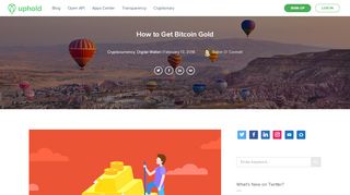 
                            12. How to Get Bitcoin Gold - Uphold Blog