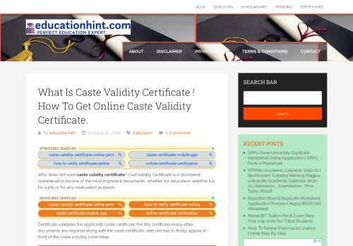 
                            7. How To Get Caste Validity Certificate Online ! Online Cast Validity ...