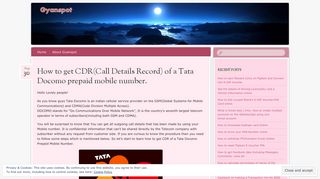 
                            4. How to get CDR(Call Details Record) of a Tata Docomo prepaid ...