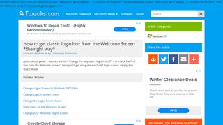 
                            6. How to get classic login box from the Welcome Screen *the right way*