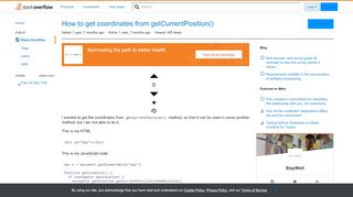 
                            6. How to get coordinates from getCurrentPosition() - Stack Overflow