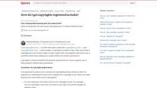 
                            12. How to get copyrights registered in India - Quora