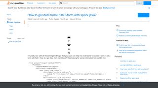 
                            7. How to get data from POST-form with spark java? - Stack Overflow