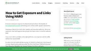 
                            7. How to Get Exposure and Links Using HARO - Quick Sprout