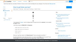 
                            4. How to get fedex api key? - Stack Overflow